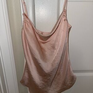Aritzia pink satin top